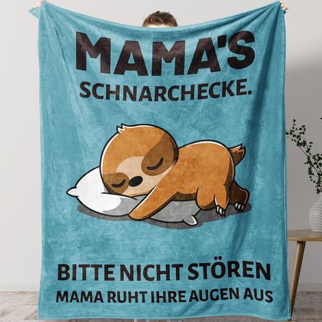 Kuscheldecke für Mama mit Faultier-Motiv, Geschenk für Geburtstag, Weihnachten, Muttertag (1/5)