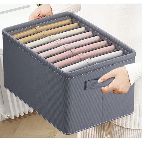 Sac de rangement pliable à 9 compartiments, boîte de rangement pour vêtements et pantalons en tissu non tissé avec panneau en PP (1/5)