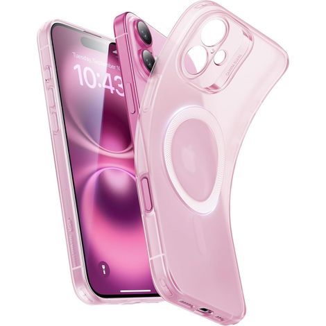 iPhone 16 Hülle MagSafe Rosa, Dünn, Stoßfest, Kratzfest, Kameraschutz (1/5)