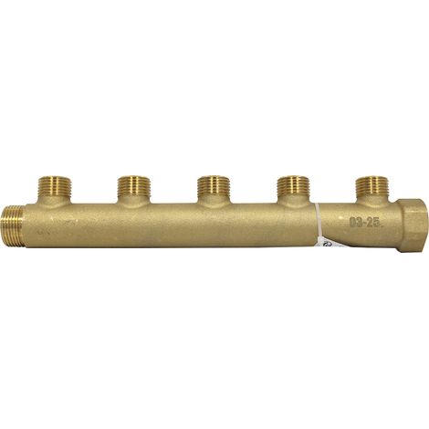 Collecteur sanitaire 3/4"(20/27) Mâle/Femelle 5 départs 1/2" (1/4)