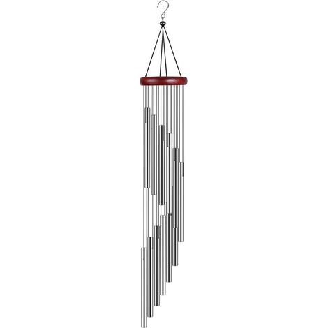 Bell à vent d'intérieur - Bell à vent Plein air - Bell à vent de Garden - Décoration composée de 12 tubes creux en aluminium - Pour jardin, maison, Fenêtres - Décoration intérieure et extérieure - 8,5 (1/5)