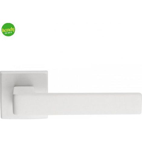 Maniglia square A518 Frosio Bortolo bianco satinato con rosetta quadra