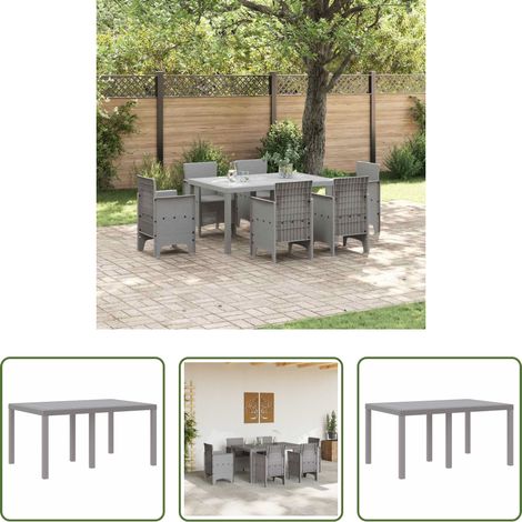 Poly-Rattan -  Gartentisch Hellgrau 150 x 100 x 73 cm Poly-Rattan (1/5)