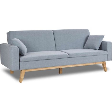 Canapé convertible 3 places – Dimensions 201x73x79cm – Système d'ouverture clic-clac – Tissu résistant et anti-froissage – Nalui (1/5)