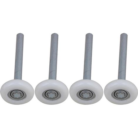 Lot de 4 roulettes de porte de garage en nylon à roulement à billes étanche avec tige de 115 mm (1/4)