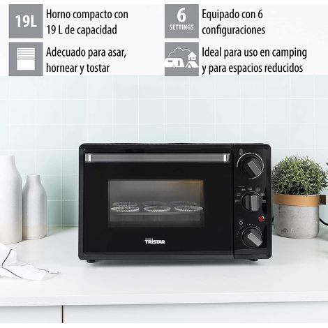 MINI HORNO TRISTAR OV3622 SIN INSTALACION, 19L. 800W. CONVECCION, TEMPORIZAD.60 MIN. (1/5)