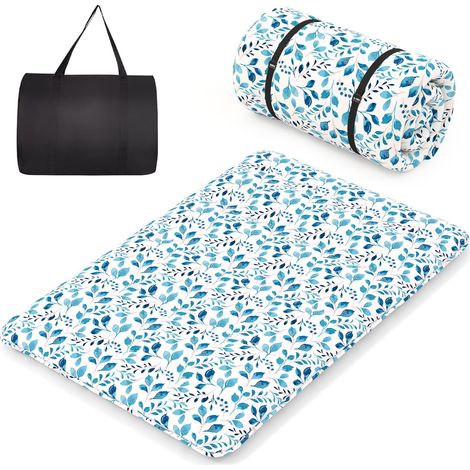 COSTWAY Materasso Futon Pieghevole, Materasso Portatile con Sacca da Trasporto per Camping, Materasso da Terra con Copertura Lavabile (Verde,200 x 140 cm) (1/5)