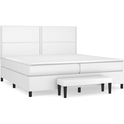 Maison Exclusive - Giroletto a Molle con Materasso Bianco 200x200cm in Similpelle (1/5)