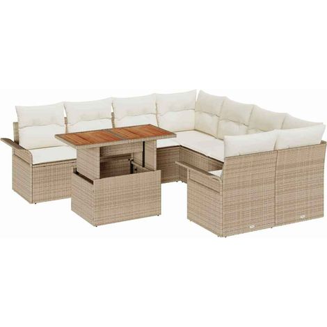 Maison Exclusive - Set Divano da Giardino con cuscino beige e panna
