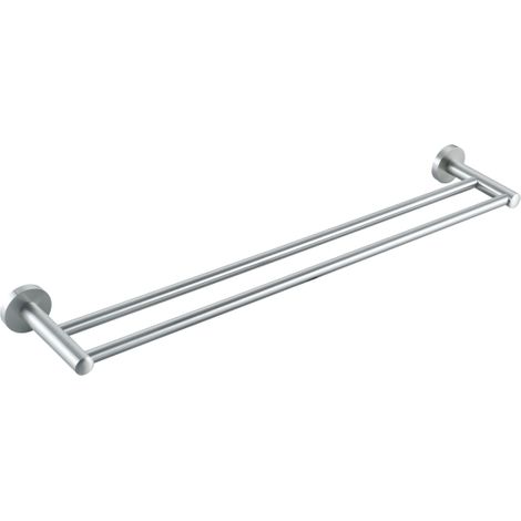 Fortifura Calvi Porte-serviettes - double - rond - Acier inoxydable brossé PVD (inox) (1/2)
