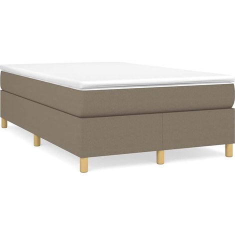 vidaXL Sommier à lattes de lit avec matelas taupe 120x190 cm tissu (1/5)