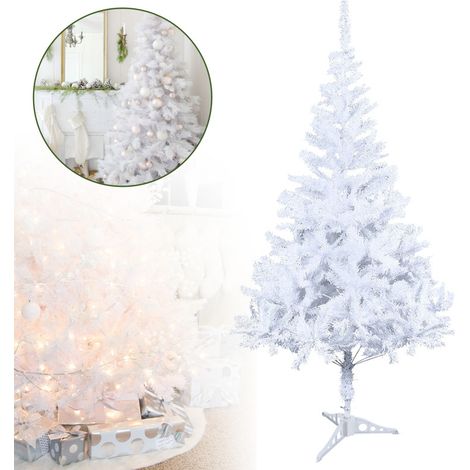 SWANEW Albero di Natale artificiale 180 rami Pigne in PVC bianco 120 cm (1/5)
