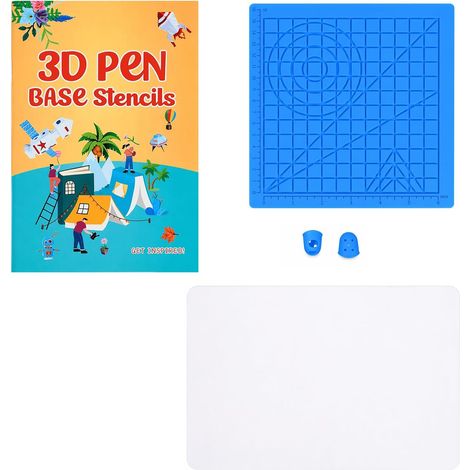 Livre de Dessin pour Stylo 3D, 44 Motifs Colorés avec Plaque Transparente et Tapis en Silicone, Modèles Réutilisables pour 3D Pen, Kit de Création Artistique et Loisirs Créatifs (1/5)