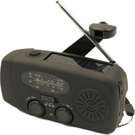 Filiyano-Radio d'urgence multifonctions, batterie externe 2000 mAh noire