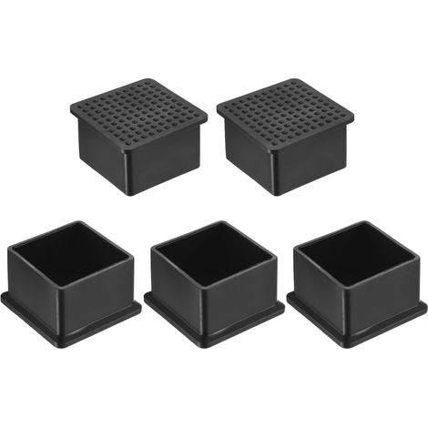 5 Pièces Bouchons Carrés en Plastique 40 x 40mm Noir (1/5)