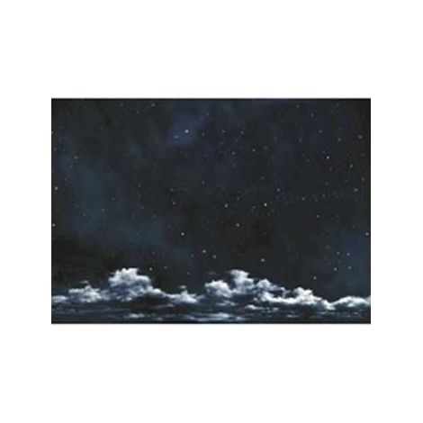 CIELO NOTTURNO STELLATO CON NUVOLE 100X70CM PER PRESEPE