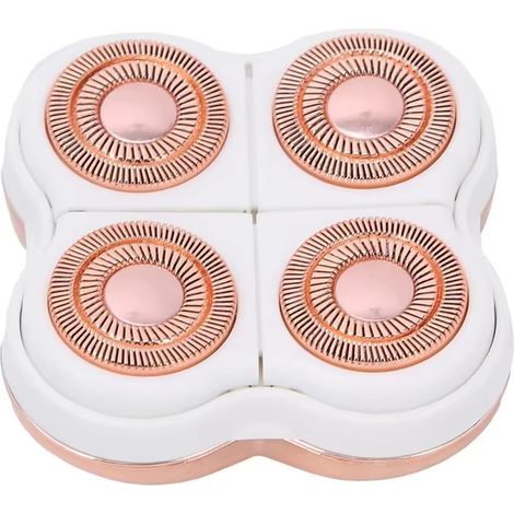 Replacement Razor Head for Flawless Electric Leg Shaver, 4-Blade Replacement Head for Finishing Touch Flawless Epilator - Rose Gold (1/5)