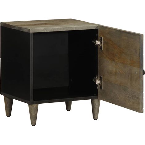 Table de chevet  Cabinet de chevet  Table de nuit gris clair 40x33x46 cm bois de manguier solide (1/5)