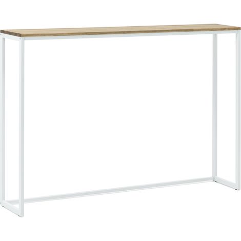 Consola Recibidor iCub Eco-Line 118x30x80cm Blanca en madera maciza de pino acabado envejecido estilo Industrial Box Furniture (1/5)