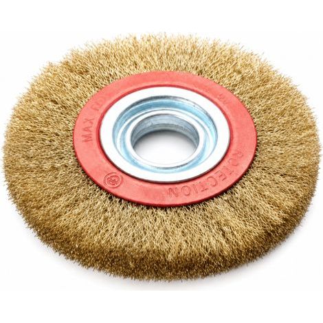 Brosse métallique de 15 cm en acier inoxydable pour meuleuse d'établi : polissage, ébavurage, décapage de la rouille et de la peinture