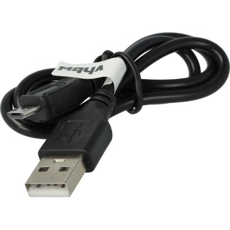 vhbw Kabel USB-A auf Micro-USB kompatibel mit Motorola Milestone, Sholes Tablet, Quench, XT316, Titanium A955, Xprt, VENUS - Datenkabel, 30 cm Schwarz (1/5)