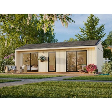 Abri de jardin en bois Rebekka 31,8 m2 Naturel (1/5)