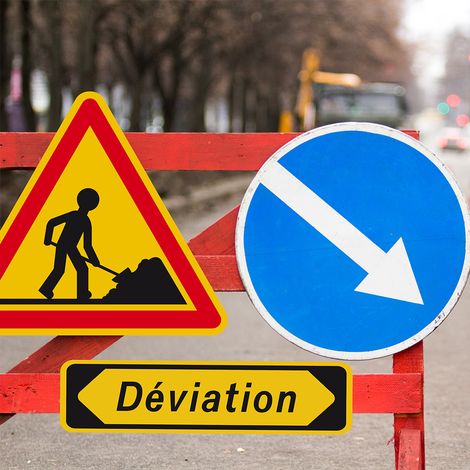 Signalisation de Travaux Temporaires Panneaux de Travaux Temporaires. Danger Chantier Temporaire - Danger travaux - Panneau rétroréfléchissant