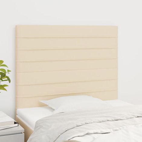 vidaXL Tête de lit Crème 80x5x118/128 cm Tissu