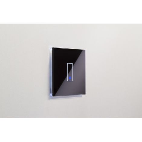iotty LSWE21 intelligenter Wandschalter schwarz Glasdesign (1/3)