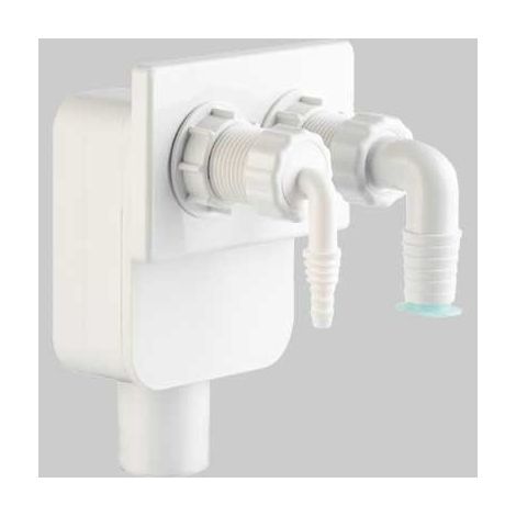SIFONE INCASSO CON DOPPIO ATTACCO LAVATRICE + ASCIUGATRICE USC. DM 40