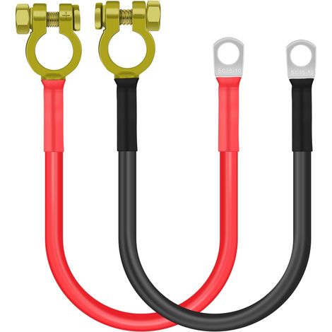 Câble Onduleur Batterie 24V Cable Batterie 25mm² avec Cosse M8 Cable Batterie 3AWG pour Voiture, Camping Car, Moto, énergie Solaire, Marine (3AWG 0.3 m) (1/5)