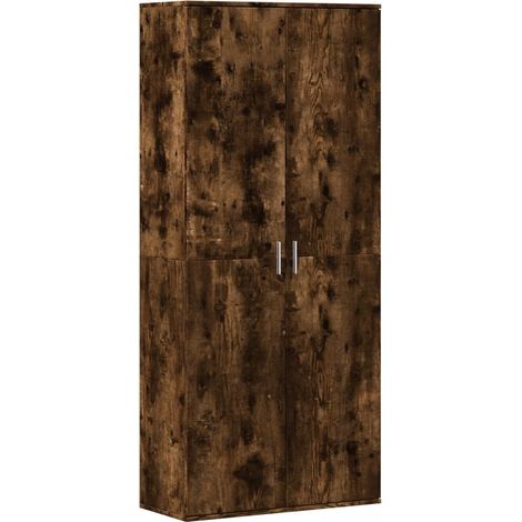 Aparador alto madera de ingeniería roble ahumado 80x35x180 cm vidaXL (1/5)