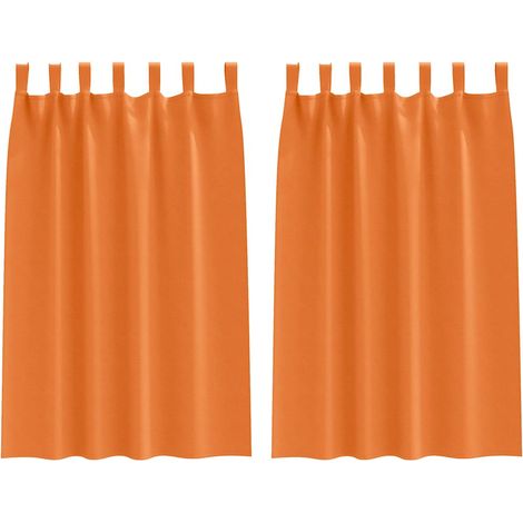 Maison Exclusive - Cortinas Opacas con Anillas 2 pcs Naranja Bril