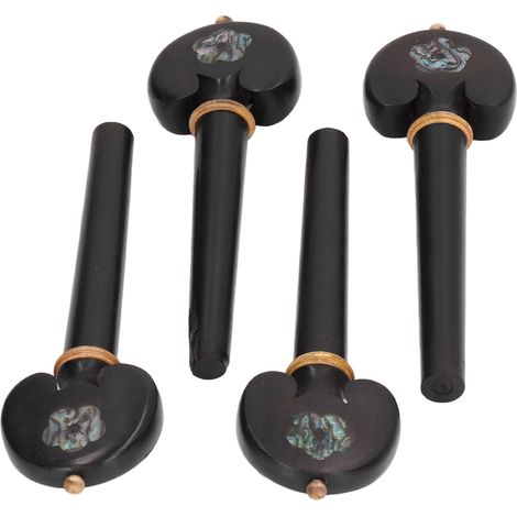 4 Chevilles de Violoncelle en Ébène Noir Pré-percées, Réglage Fin et Durable (1/5)