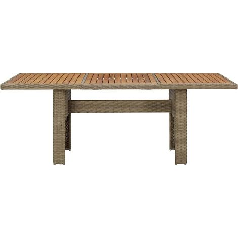 Maison Exclusive - Garten-Esstisch Braun 200x100x74 cm Poly Ratta (1/5)