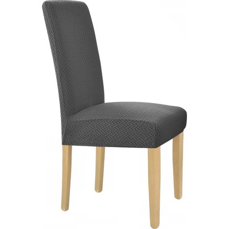 Housse de chaise en jacquard élastique graphite [10-Z1-GRF] (1/5)
