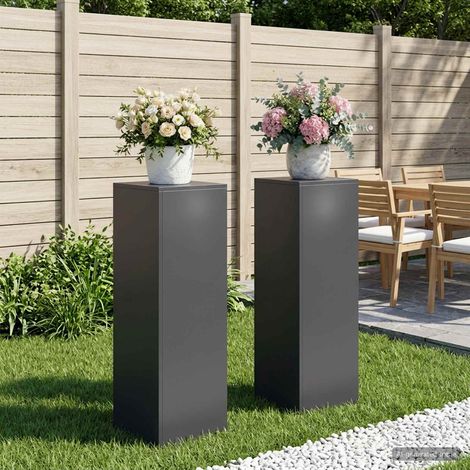 vidaXL Plant Stand 2 pcs Anthracite 30 x 30 x 100 cm Galvanised Steel (1/5)