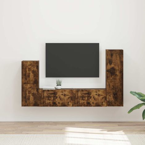 TV-Schrankset 4 pcs Geräucherte Eiche Holzwerkstoff