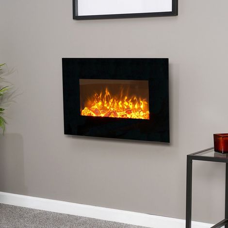 Sureflame WM-9334 Electric Wall Mounted Fire Heater Flame Effect Remote Control (1/8)