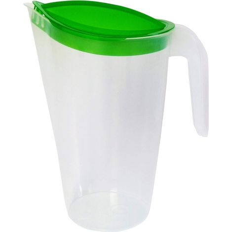 Home Line brocca per succo 1,75 L – Bricco per acqua con coperchio fisso – Bricco per bevande con antigoccia esterno – Caraffa per acqua per frigorifero – Dispenser di succo. Grün (1 Stk.) (1/4)