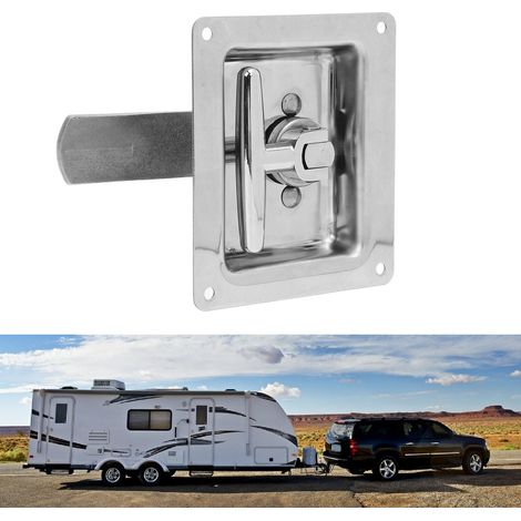 Accessoires pour remorques de camping-cars, serrure de boîte à outils 120105 mm, poignée pliable en forme de T, serrure de panneau en acier inoxydable 304 adaptée aux fourgonnettes, camping-cars, remo (1/5)