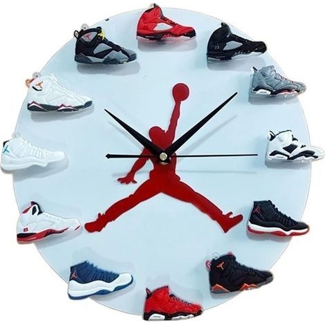 3D Chaussure Horloge Murale Télécommande Led Veilleuse Stéréo Chaussures de Sport Horloge murale Feirenzhong Décoration de la maison cadeaux mur LED lampe ( Color : White-2, Size : Battery- LED ) (1/4)