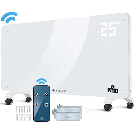 KESSER® Convettore in vetro 2500 W con WiFi/App e telecomando - bianco (1/5)