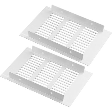 Lot de 2 Grille d'aération Aluminium, Rectangulaire Blanche 100x150mm, Pour Armoire Cuisine