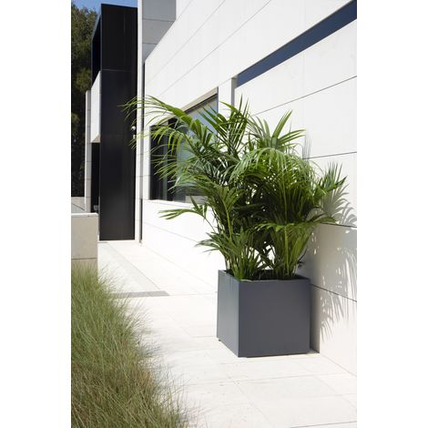 Herstera Metall Pflanzkübel, Blumentopf "Cube" quadratisch, anthrazit, 70 x 70 x 70 cm (L x B x H) (1/7)