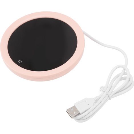 Chauffe-tasse à café USB, interrupteur électrique à gravité, plaque chauffante à lait de 55 degrés Celsius pour le bureau, rose (1/5)