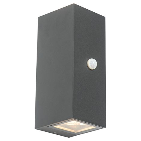QAZQA Applique con sensore baleno - Moderno - Alluminio,Vetro - Grigio scuro - Allungato Max. 2 x Watt