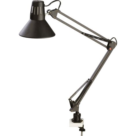 Lampe de bureau avec pince de fixation, noire (1/3)