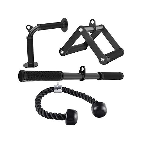 Kit d'accessoires pour machine à câble, barres de tirage dorsal avec poignées antidérapantes en caoutchouc, équipement de renforcement musculaire pour salle de sport et usage domestique (1/5)