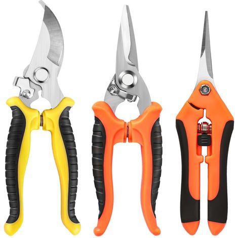 Secateur De Jardin 3 Pièces, Cisaille De Jardin, Ciseaux Jardinage, Coupe Branche Sécateur Jardin, Outils De Jardin